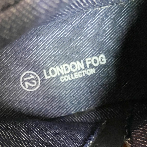 London Fog Collection Brown Leather Denim Boots Toddler Boys Size 12M - Picture 8 of 9